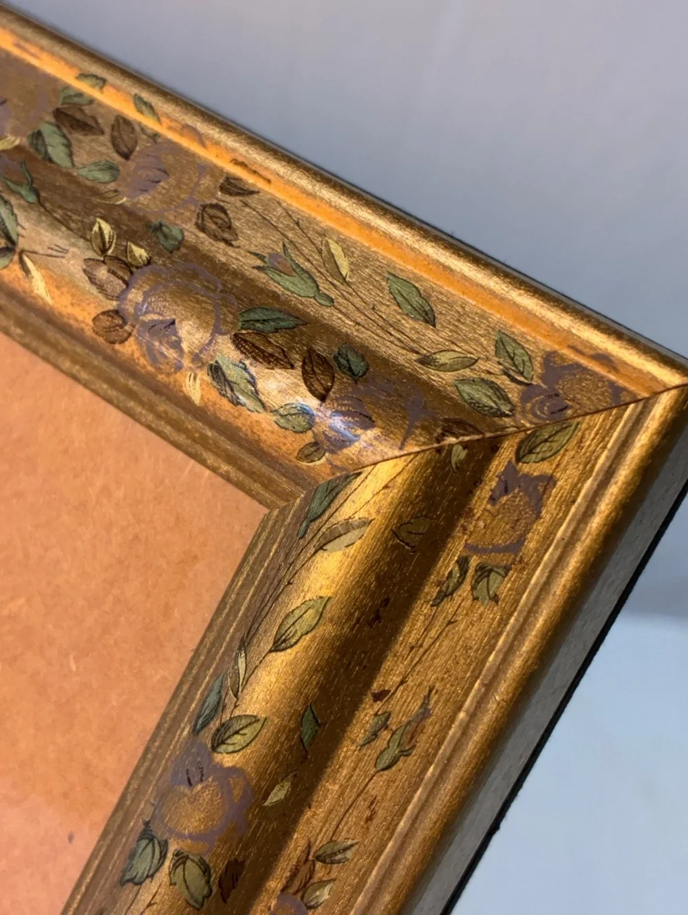 Vintage Gold Floral Picture Frame with Hand-Painted Details, 8x10 Inch